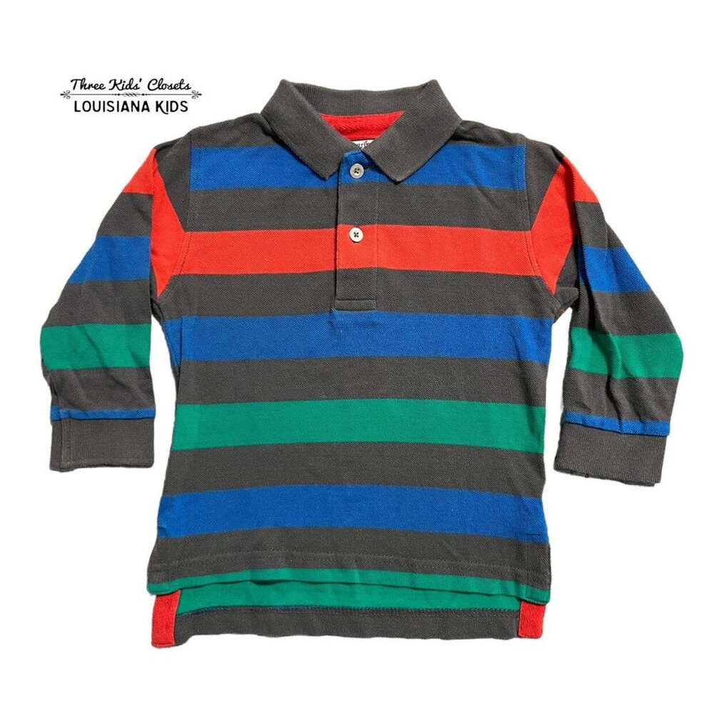 Kitestrings 2T Long Sleeved Striped Polo Shirt